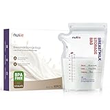 Nuliie 50 Stück Muttermilchbeutel, 250ml BPA-frei Muttermilch Aufbewahrung...