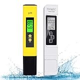 PH Messgerät + TDS Messgerät Set,Digitales TDS/EC-Temperaturmessgerät...