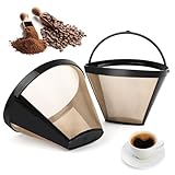 QOUBNIC 2 Stück Kaffeefilter aus Edelstahl, Dauer-Kaffeefilter...