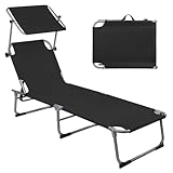 Montafox Sonnenliege 195 x 59 x 32 cm Strand Liege Tragbar max.150 kg...