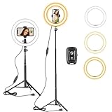 AIXPI 10 Ringlicht mit hohem Stativständer und Telefonhalter für...