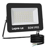 Lepro 50W LED Strahler Außen, 4250LM Superhell Außenstrahler IP65...