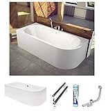 ECOLAM Badewanne Wanne Eckwanne Eckbadewanne für Zwei Modern Design Acryl...