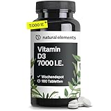 Vitamin D3 7000 I.E. – 180 Tabletten – das Sonnenvitamin als...