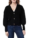 VERO MODA Damen VMLEA LS V-Neck Cuff Cardigan NOOS Pullover, Schwarz Dark,...