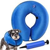 Aufblasbare Halskrause Hund Blau, Einstellbarer Schutzkragen Hunde mit...