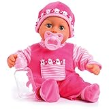 Bayer Design 93800-pink 93825AA Babypuppe First Words, Schlafaugen, spricht...