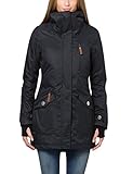 Berydale Damen Funktionsparka Jacke, Schwarz - Gefütterter Winter Parka,...