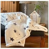 heimtexland ® Soft Touch Kuscheldecke Sterne Sherpa Plüsch XL 200x150...