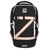 Audetic Schulrucksack Mädchen Teenager Schwarz Rosa - Cosmo - Schulranzen...