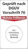 Grundplakette Geprüft nach DGUV Vorschrift 70, 100 Stück, 70 x 40 mm,...