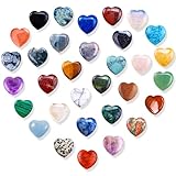 22 Stück Kristalle Edelsteine Herz Stein Set, Liebesherz Natürliche Bunte...