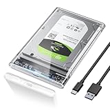 POSUGEAR Festplattengehäuse 2,5 Zoll, 6Gbps USB C 3.1 Gen 2 Externes...