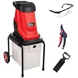 LEHMANN Elektro Gartenhäcksler, 3000 W, Messerhäcksler für Äste bis 45...