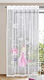 KAMACA Gardine mit verdeckten Schlaufen und Gardinenband Kinderzimmer Voile...