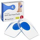 YogaMedic 4 Stück Fersenpolster - Silikon Schuheinlagen - Fersenkissen,...