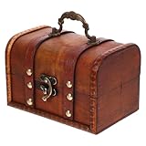 ERINGOGO Vintage Holz Schmuckbox mit Schloss Vielseitige Holztruhe zur...