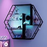 YU YUSING Schwebende Regale mit RGB 7 Farben, Wandregal Gaming-Regale mit 8...