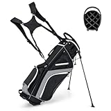 COSTWAY Golfbag, Golftasche mit 14-facher Unterteilung & 6 Taschen, Golf...