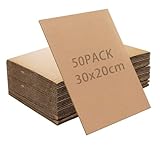 SHUESS 50 Stück 20 x 30 cm Kartonbögen – 2,5 mm dicke Wellpappe für...