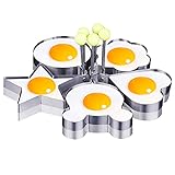SJUNJIE 5 Stück Omelett Mold aus Edelstahl Ei Rings Fried Egg Ringe...