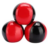 Jonglierball, 3 Stück, rot, schwarz, PU-Leder, hochwertig, tragbar, feine...