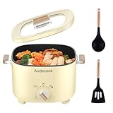 Audecook Elektrischer Hot Pot, 2.5L Tragbare Multikocher für 1-3 Personen,...