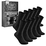 10 Paar Socken Herren 47-50 Schwarz Business Socken Baumwolle Atmungsaktive...