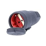 as - Schwabe Gummikupplung 230 V / 16 A mit Schutzkappe - Schuko Kupplung...