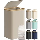 SONGMICS Wäschekorb mit Deckel, Wäschesammler 90 L, herausnehmbarer...