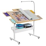 Tektalk Puzzletisch mit LED-Licht, Puzzlebrett mit Winkel- &...