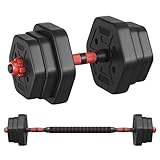 SONGMICS Hantelset, Hanteln mit Verbindungsstange, Hexagon, Kurzhantelset,...