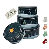 INSPINOVIA Keksdosen 4er Set | Ideal für Weihnachtsplätzchen & andere...