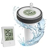 Pool Thermometer Funk, Poolthermometer Schwimmend Funk Digitales...