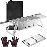 GENCAM Tragbarer Grill, Edelstahl Klappbarer Holzkohlegrill, Tragbarer BBQ...