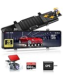 4K+2.5K Dashcam Auto Spiegel Dashcam mit Rückfahrkamera 12''Spiegel Vorne...