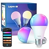 Lepro Smart Glühbirne E27, LED Alexa Lampe B1, 8.5W 806lm WLAN Birne,...