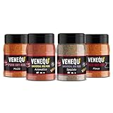 VENEQU BBQ Dry Rubs Gourmet Set #3 (150g x 4 Rubs) Made in Italy | 1 x Pork...