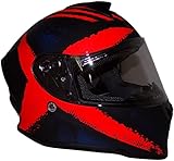 Motorradintegralhelm schwarz/orange/blau V151-OR-M