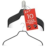 MAWA Kleiderbügel, Set mit 10 platzsparenden und rutschfesten Bügeln,...