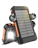 Solar Powerbank 26800 mAh mit Saugnapfhalterung, Solar Powerbank Externe...
