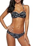 Dokotoo Bandeau Bikini Damen Push Up Zweiteilige Badeanzug Bademode Bikini...