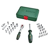 Bosch Home and Garden Ratschen / ¼'Steckschlüsselsatz-Set, 34-teilig...