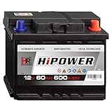 Autobatterie 12V 60Ah 600A/EN Starterbatterie für PKW mit hohem...
