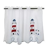 Delindo Lifestyle® Scheibengardine Leuchtturm für Küche, Bad und...