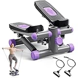 Stepper für Zuhause, Mini Stepper 150kg mit Power Ropes, Up-Down Swing...