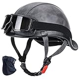 YHQUDGWT Retro Jethelm Motorrad mit Sonnenblende, ECE Zulassung, Leicht...