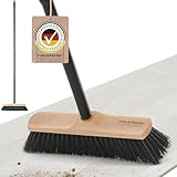 Hausfelder Besen mit Stiel, Zimmerbesen 30 cm breit, Kehrbesen mit weichen...