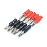 10pcs 4mm Bananenstecker Jack Bananenschraubkopf schwarz rot vernickelt...