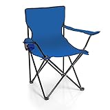 BigDean Faltstuhl BLAU Campingstuhl Anglerstuhl mit Getränkehalter &...